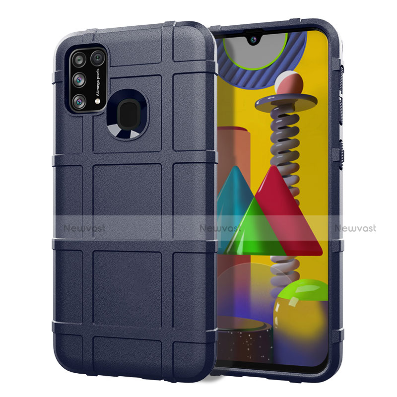 Ultra-thin Silicone Gel Soft Case 360 Degrees Cover S01 for Samsung Galaxy M31 Prime Edition Blue