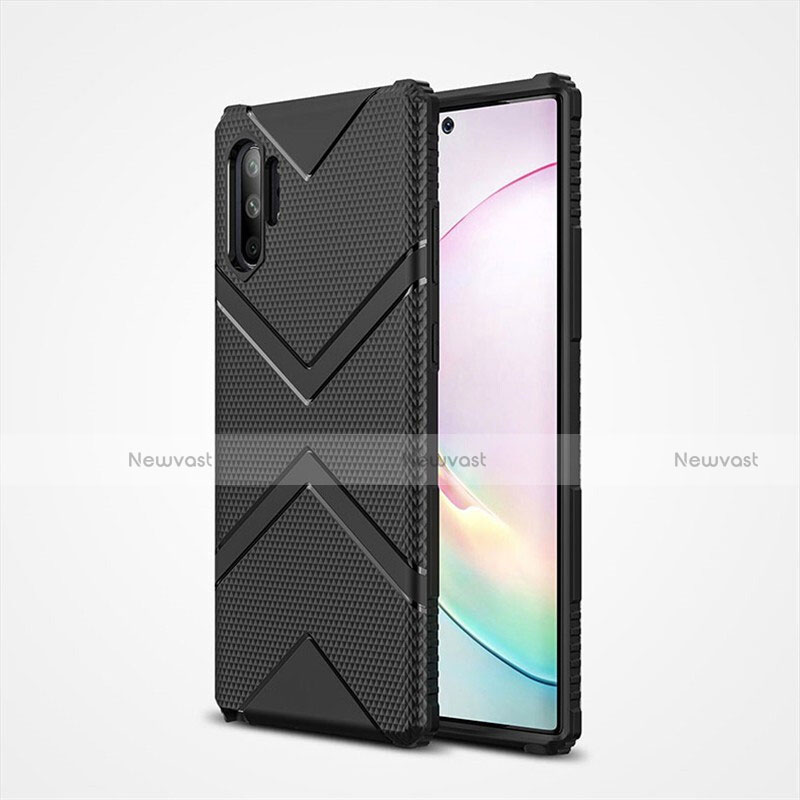 Ultra-thin Silicone Gel Soft Case 360 Degrees Cover S01 for Samsung Galaxy Note 10 Plus 5G Black