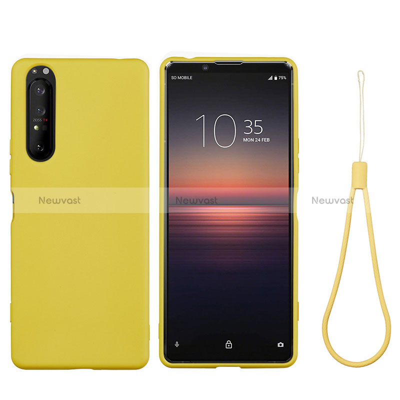 Ultra-thin Silicone Gel Soft Case 360 Degrees Cover S01 for Sony Xperia 1 IV SO-51C Yellow