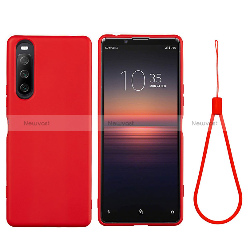 Ultra-thin Silicone Gel Soft Case 360 Degrees Cover S01 for Sony Xperia 10 III SOG04 Red