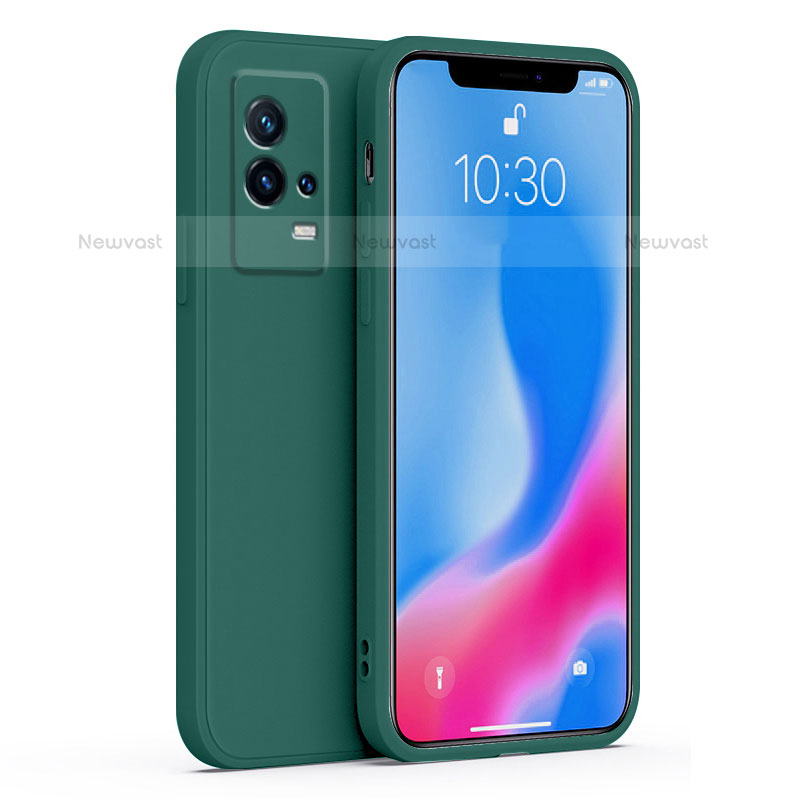 Ultra-thin Silicone Gel Soft Case 360 Degrees Cover S01 for Vivo iQOO 8 5G Midnight Green