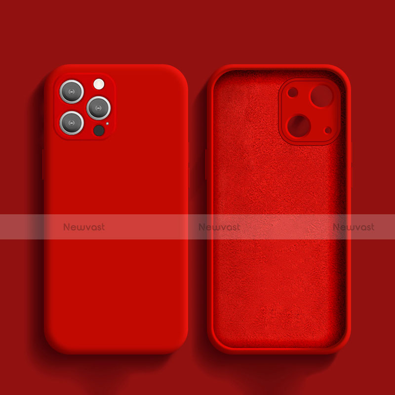 Ultra-thin Silicone Gel Soft Case 360 Degrees Cover S02 for Apple iPhone 13 Pro Red