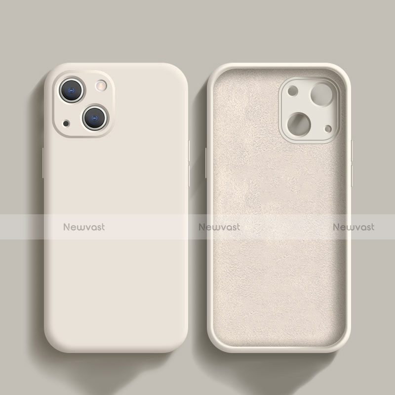 Ultra-thin Silicone Gel Soft Case 360 Degrees Cover S02 for Apple iPhone 14 White