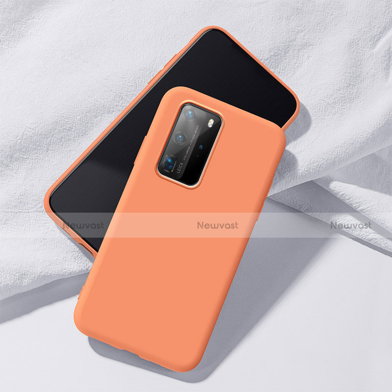 Ultra-thin Silicone Gel Soft Case 360 Degrees Cover S02 for Huawei P40 Pro Orange