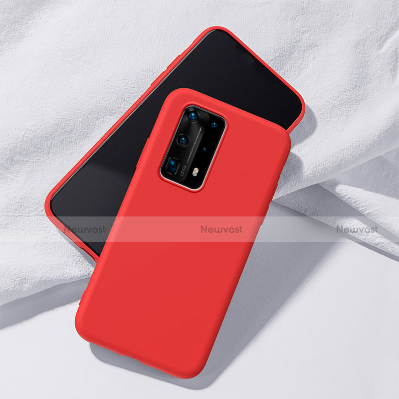 Ultra-thin Silicone Gel Soft Case 360 Degrees Cover S02 for Huawei P40 Pro+ Plus Red