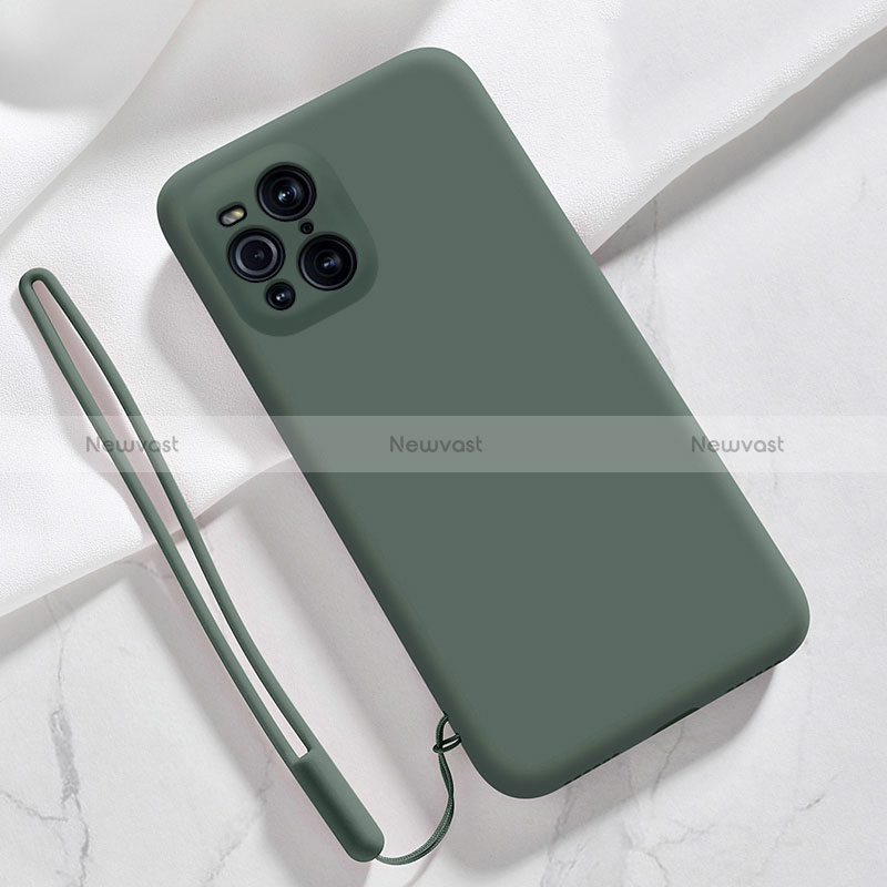 Ultra-thin Silicone Gel Soft Case 360 Degrees Cover S02 for Oppo Find X3 5G Midnight Green