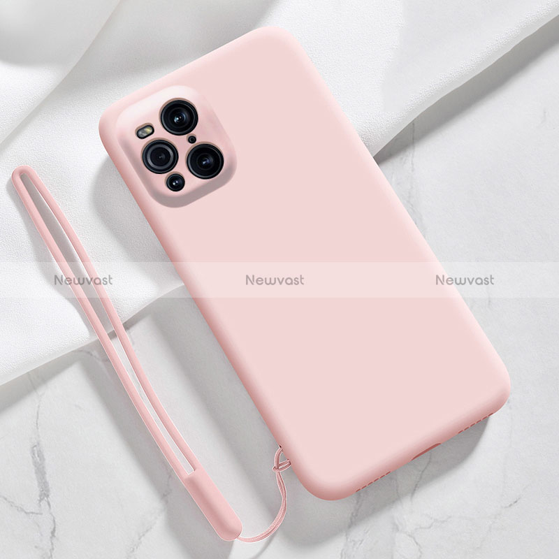 Ultra-thin Silicone Gel Soft Case 360 Degrees Cover S02 for Oppo Find X3 5G Pink