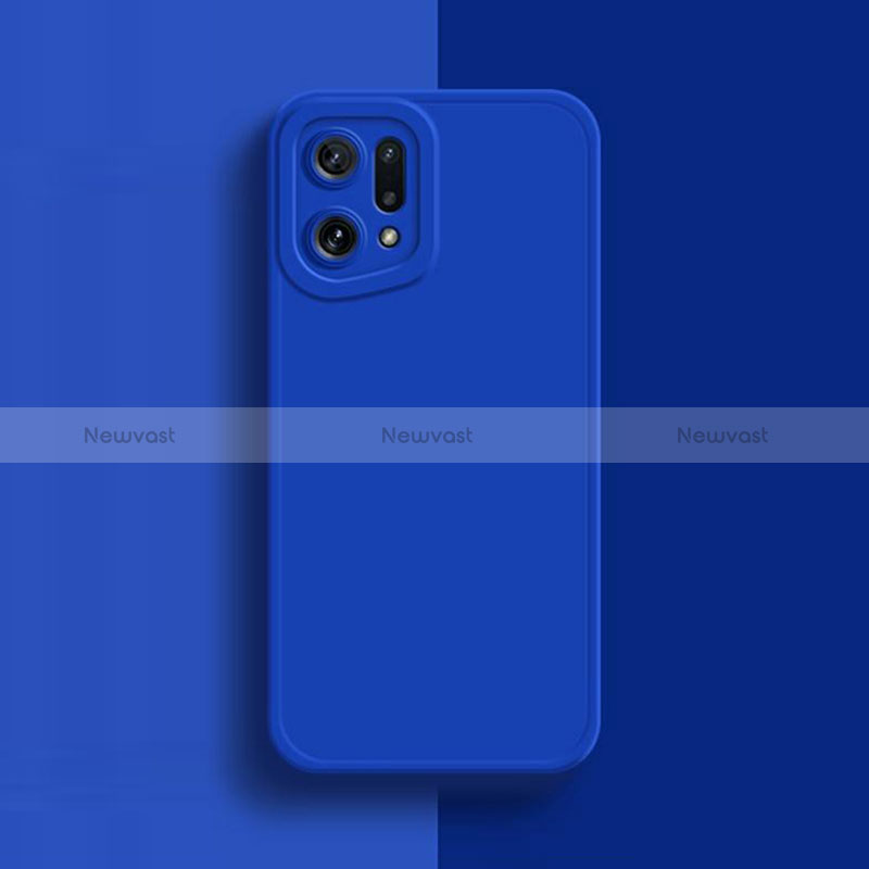 Ultra-thin Silicone Gel Soft Case 360 Degrees Cover S02 for Oppo Find X5 5G Blue