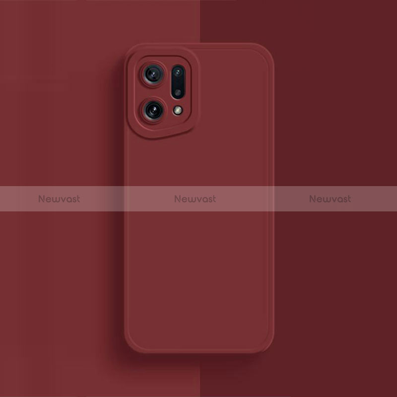 Ultra-thin Silicone Gel Soft Case 360 Degrees Cover S02 for Oppo Find X5 5G Red