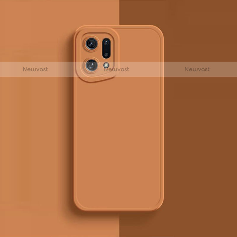 Ultra-thin Silicone Gel Soft Case 360 Degrees Cover S02 for Oppo Find X5 Pro 5G Orange