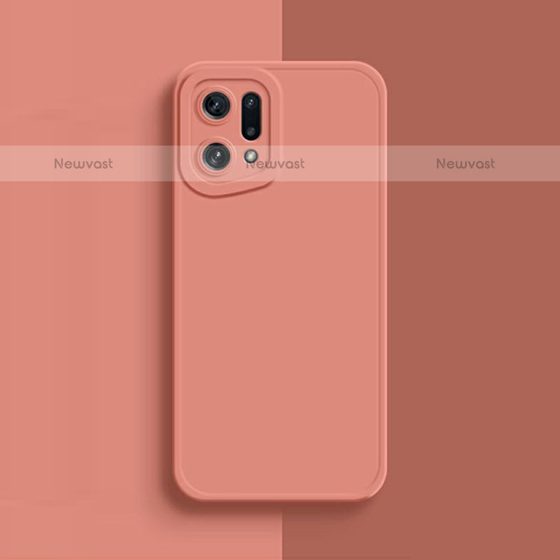 Ultra-thin Silicone Gel Soft Case 360 Degrees Cover S02 for Oppo Find X5 Pro 5G Pink