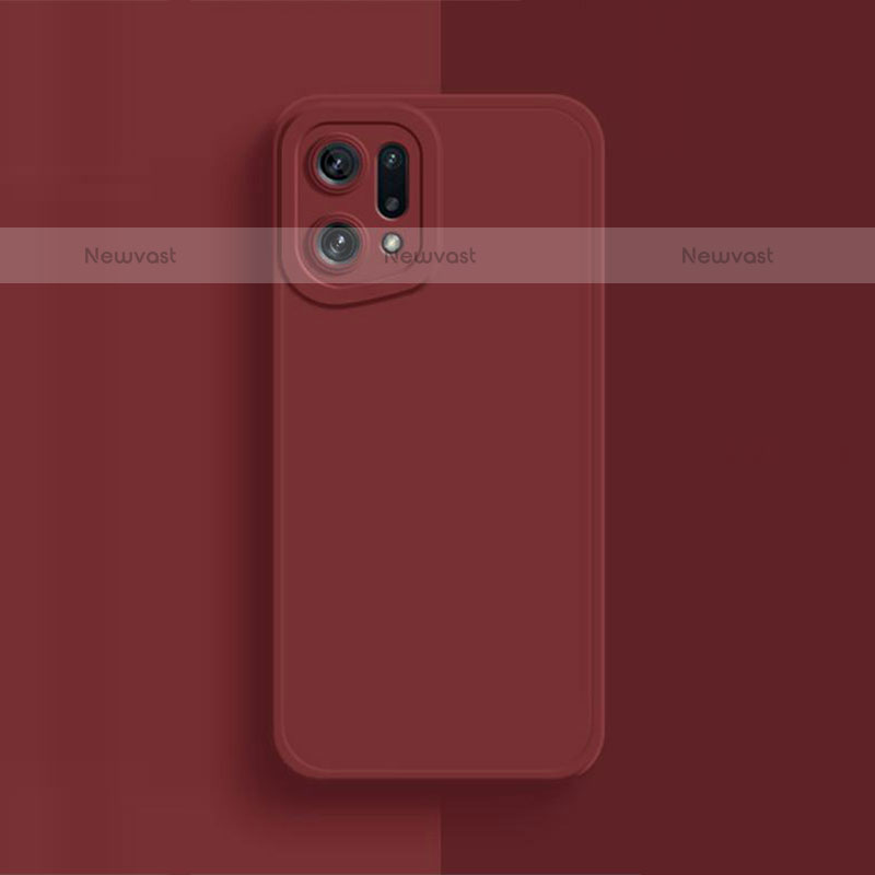 Ultra-thin Silicone Gel Soft Case 360 Degrees Cover S02 for Oppo Find X5 Pro 5G Red