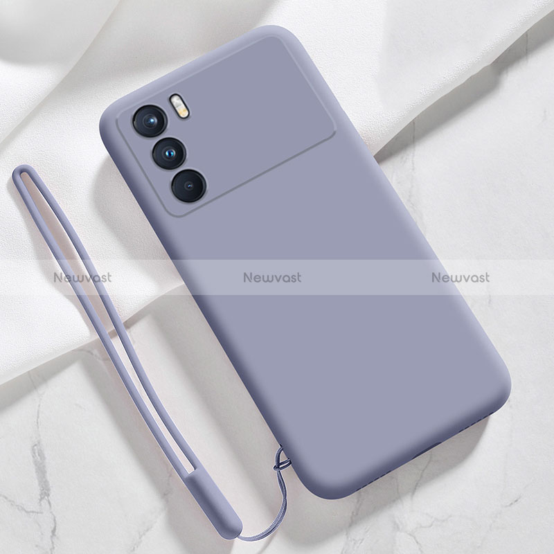 Ultra-thin Silicone Gel Soft Case 360 Degrees Cover S02 for Oppo K9 Pro 5G Lavender Gray