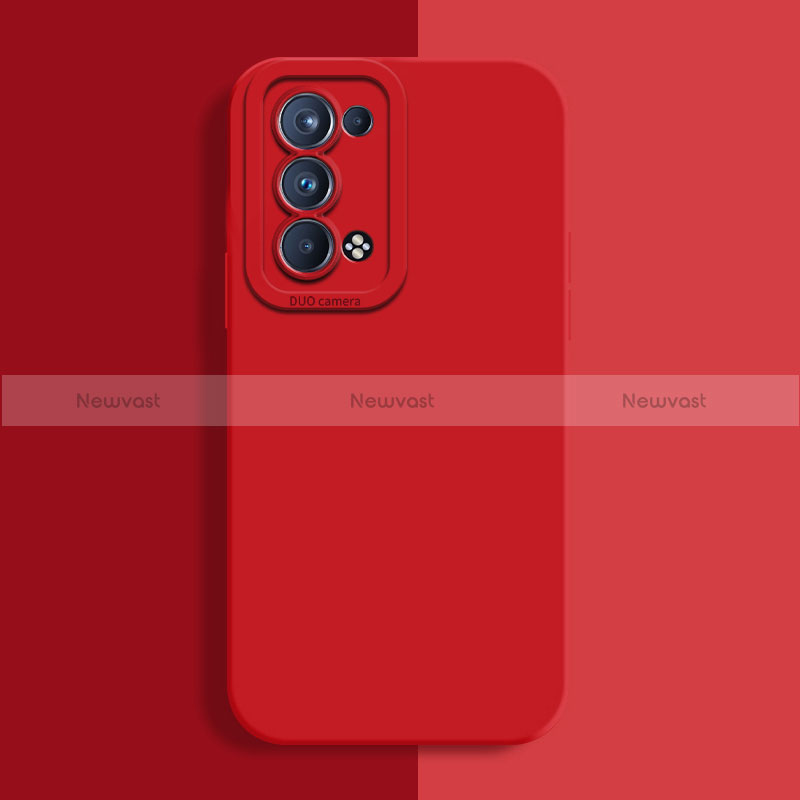 Ultra-thin Silicone Gel Soft Case 360 Degrees Cover S02 for Oppo Reno6 Pro+ Plus 5G Red