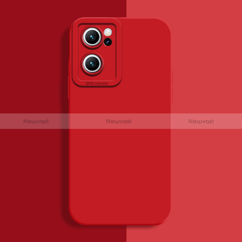 Ultra-thin Silicone Gel Soft Case 360 Degrees Cover S02 for Oppo Reno7 SE 5G Red