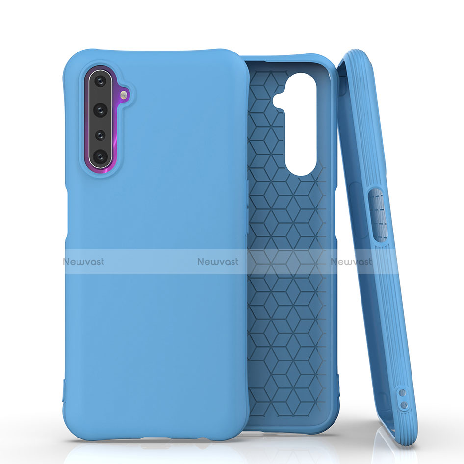 Ultra-thin Silicone Gel Soft Case 360 Degrees Cover S02 for Realme 6 Pro Sky Blue