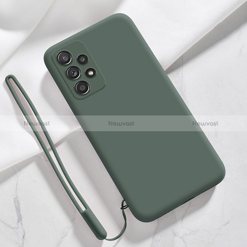 Ultra-thin Silicone Gel Soft Case 360 Degrees Cover S02 for Samsung Galaxy A23 4G Midnight Green