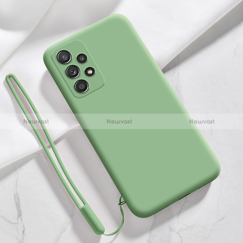 Ultra-thin Silicone Gel Soft Case 360 Degrees Cover S02 for Samsung Galaxy A52 4G Green