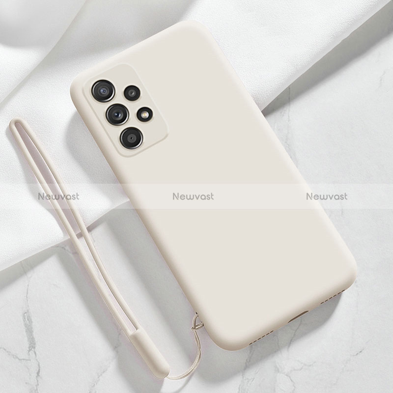 Ultra-thin Silicone Gel Soft Case 360 Degrees Cover S02 for Samsung Galaxy A52 4G White