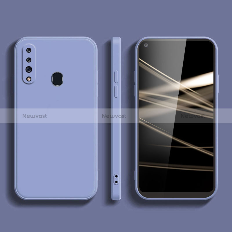 Ultra-thin Silicone Gel Soft Case 360 Degrees Cover S02 for Samsung Galaxy A60 Lavender Gray