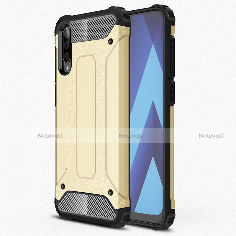 Ultra-thin Silicone Gel Soft Case 360 Degrees Cover S02 for Samsung Galaxy A70 Gold