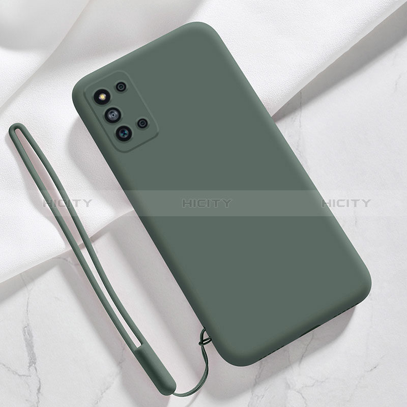 Ultra-thin Silicone Gel Soft Case 360 Degrees Cover S02 for Samsung Galaxy F52 5G Midnight Green