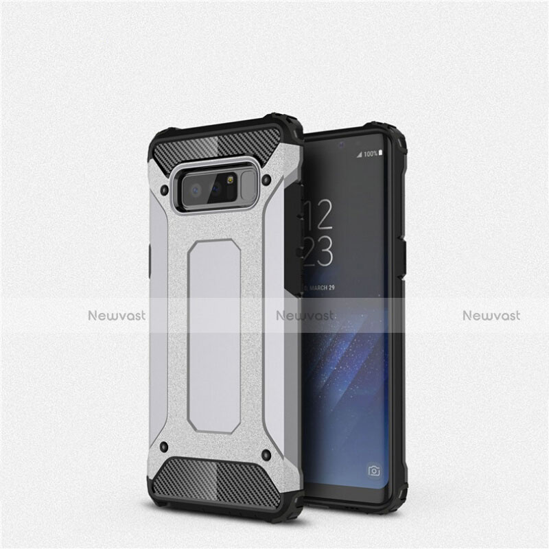 Ultra-thin Silicone Gel Soft Case 360 Degrees Cover S02 for Samsung Galaxy Note 8 Silver