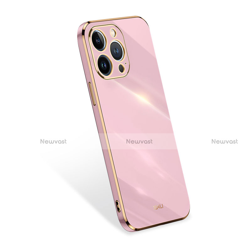 Ultra-thin Silicone Gel Soft Case 360 Degrees Cover S03 for Apple iPhone 16 Pro Max Rose Gold