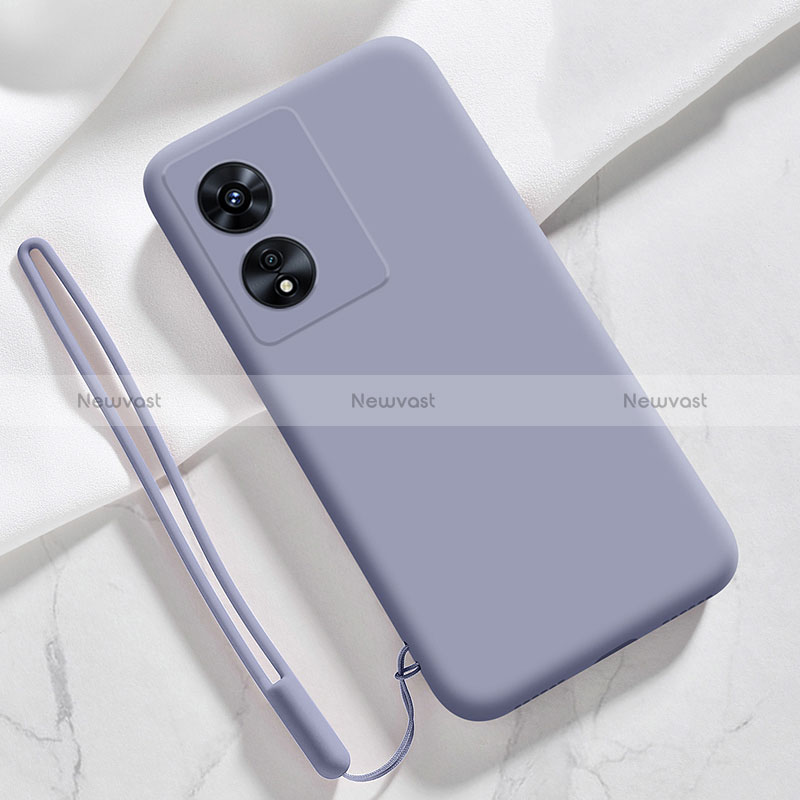 Ultra-thin Silicone Gel Soft Case 360 Degrees Cover S03 for Oppo A97 5G Lavender Gray