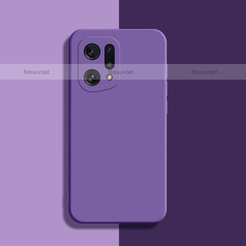 Ultra-thin Silicone Gel Soft Case 360 Degrees Cover S03 for Oppo Find X5 Pro 5G Purple