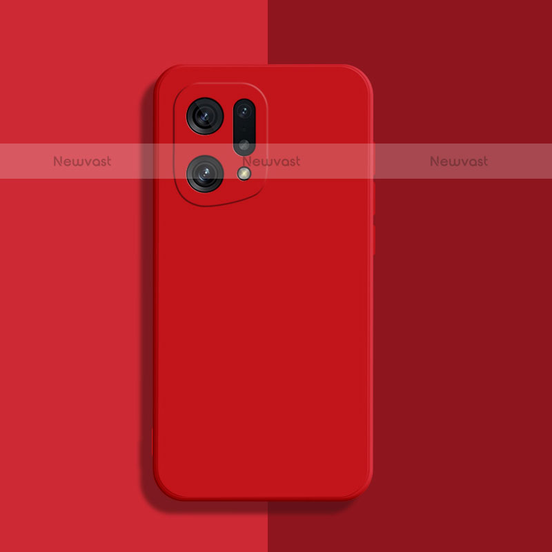 Ultra-thin Silicone Gel Soft Case 360 Degrees Cover S03 for Oppo Find X5 Pro 5G Red