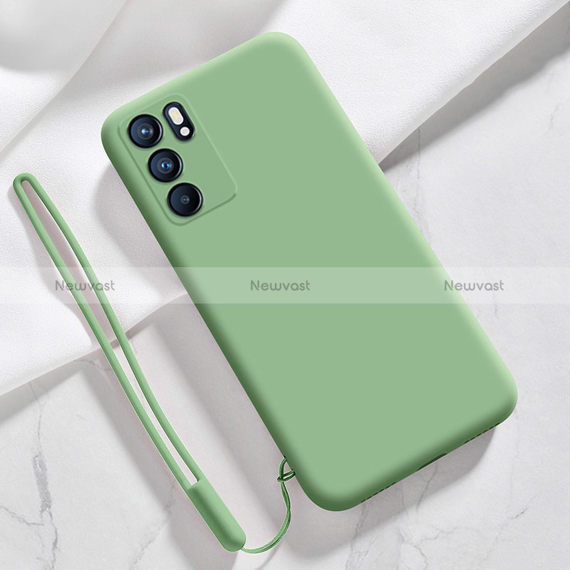 Ultra-thin Silicone Gel Soft Case 360 Degrees Cover S03 for Oppo Reno6 5G Matcha Green