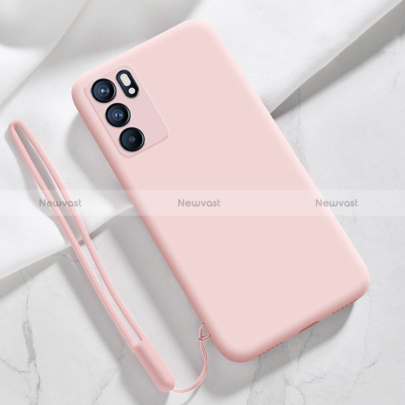 Ultra-thin Silicone Gel Soft Case 360 Degrees Cover S03 for Oppo Reno6 5G Pink