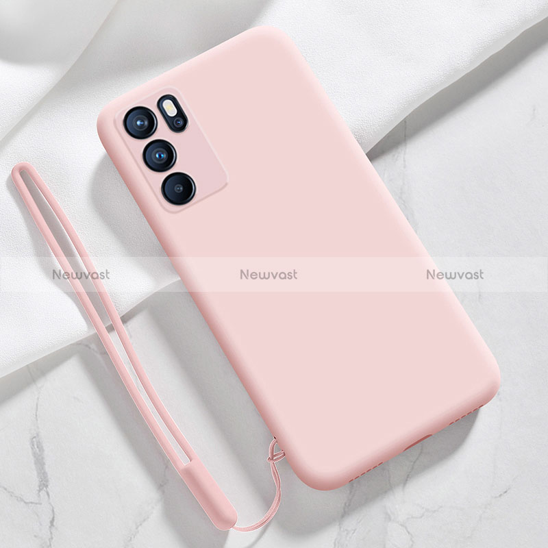 Ultra-thin Silicone Gel Soft Case 360 Degrees Cover S03 for Oppo Reno6 Pro 5G India Pink