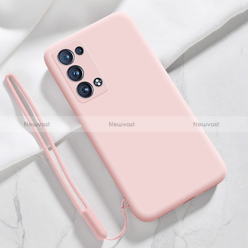 Ultra-thin Silicone Gel Soft Case 360 Degrees Cover S03 for Oppo Reno6 Pro 5G Pink