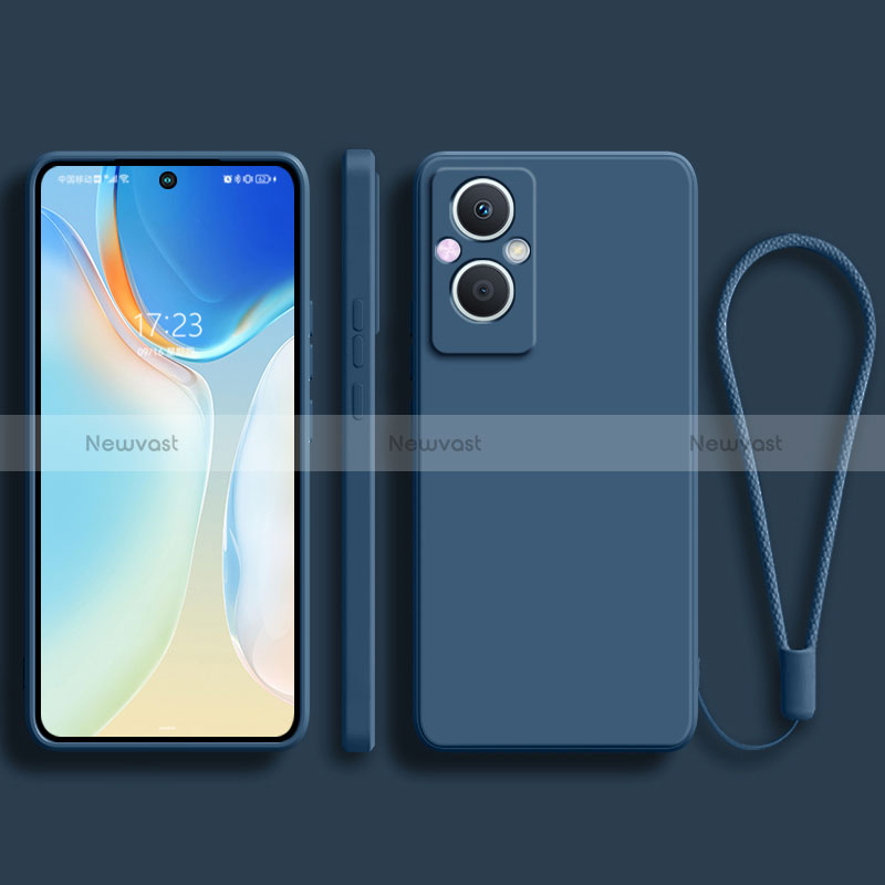 Ultra-thin Silicone Gel Soft Case 360 Degrees Cover S03 for Oppo Reno7 Lite 5G Blue