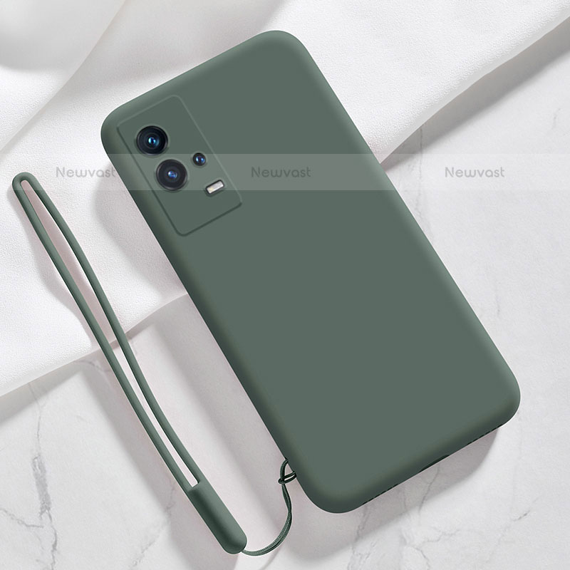 Ultra-thin Silicone Gel Soft Case 360 Degrees Cover S03 for Vivo iQOO 8 5G Midnight Green