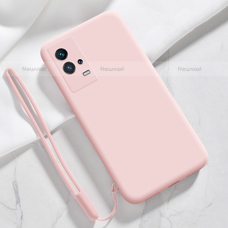 Ultra-thin Silicone Gel Soft Case 360 Degrees Cover S03 for Vivo iQOO 8 Pro 5G Pink