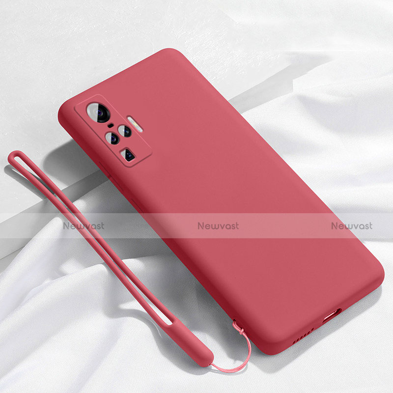 Ultra-thin Silicone Gel Soft Case 360 Degrees Cover S03 for Vivo X50 Pro 5G Red Wine