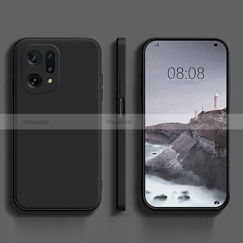 Ultra-thin Silicone Gel Soft Case 360 Degrees Cover S04 for Oppo Find X5 5G Black