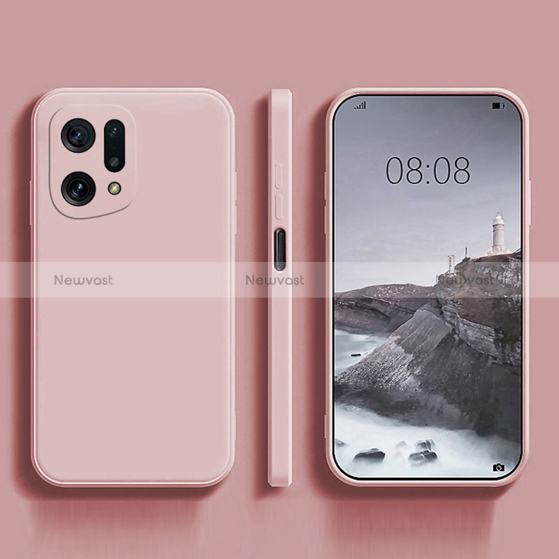 Ultra-thin Silicone Gel Soft Case 360 Degrees Cover S04 for Oppo Find X5 5G Pink