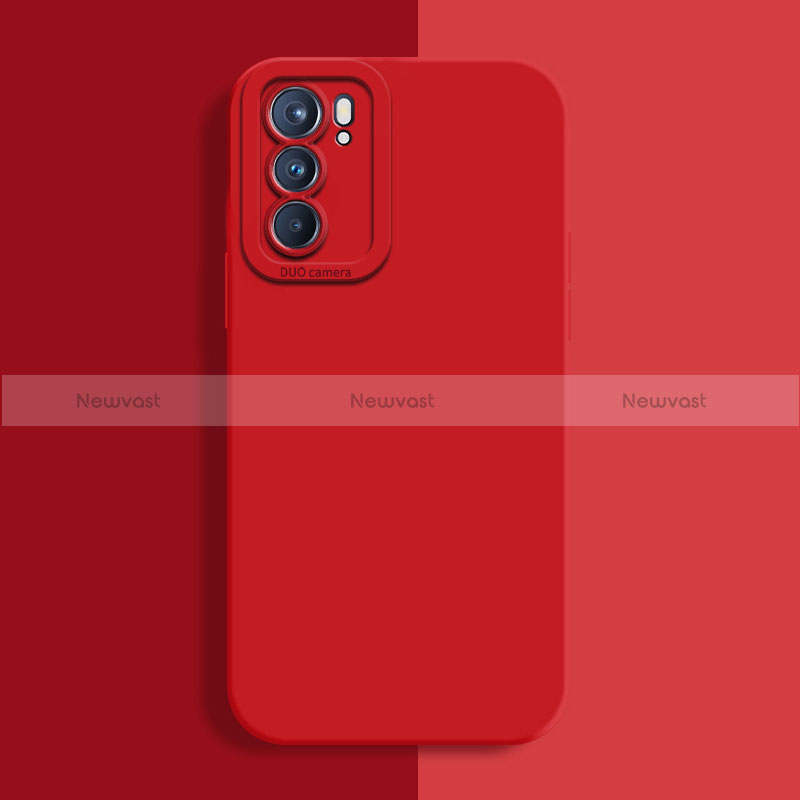 Ultra-thin Silicone Gel Soft Case 360 Degrees Cover S04 for Oppo Reno6 Pro 5G India Red