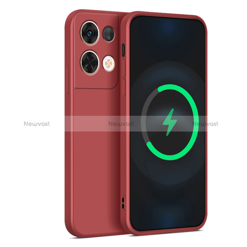 Ultra-thin Silicone Gel Soft Case 360 Degrees Cover S04 for Oppo Reno8 Pro+ Plus 5G Red