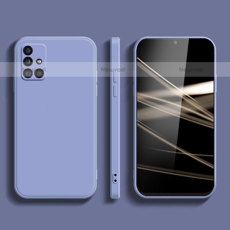 Ultra-thin Silicone Gel Soft Case 360 Degrees Cover S04 for Samsung Galaxy A71 4G A715 Lavender Gray