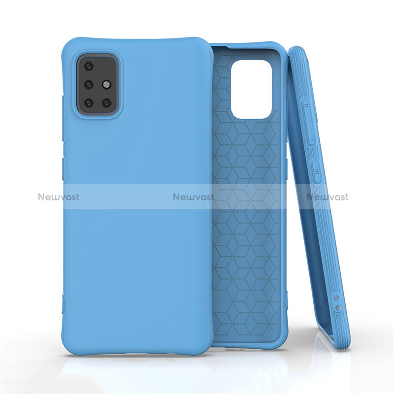 Ultra-thin Silicone Gel Soft Case 360 Degrees Cover S04 for Samsung Galaxy M40S Sky Blue