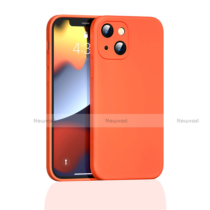 Ultra-thin Silicone Gel Soft Case 360 Degrees Cover S05 for Apple iPhone 13 Mini Orange