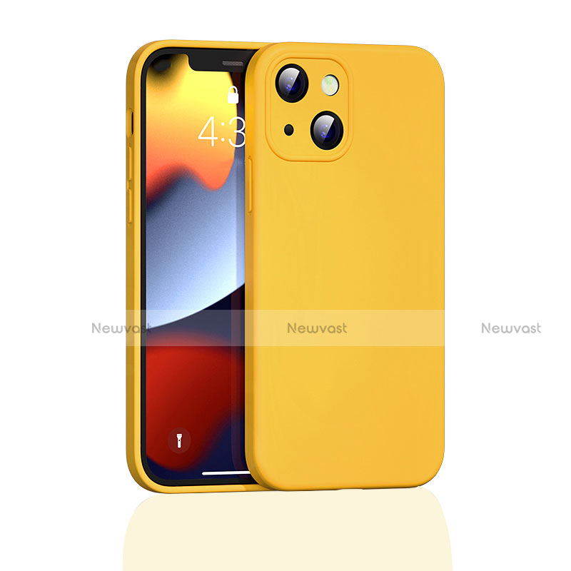 Ultra-thin Silicone Gel Soft Case 360 Degrees Cover S05 for Apple iPhone 13 Mini Yellow