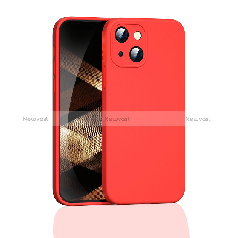 Ultra-thin Silicone Gel Soft Case 360 Degrees Cover S05 for Apple iPhone 15 Red