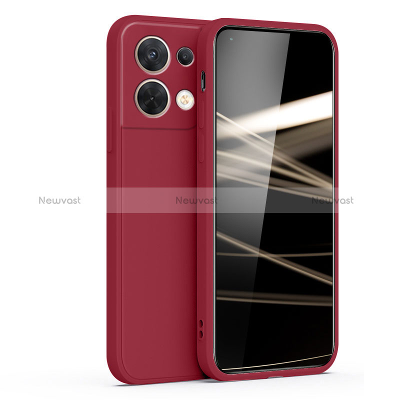 Ultra-thin Silicone Gel Soft Case 360 Degrees Cover S05 for Oppo Reno8 Pro 5G Red