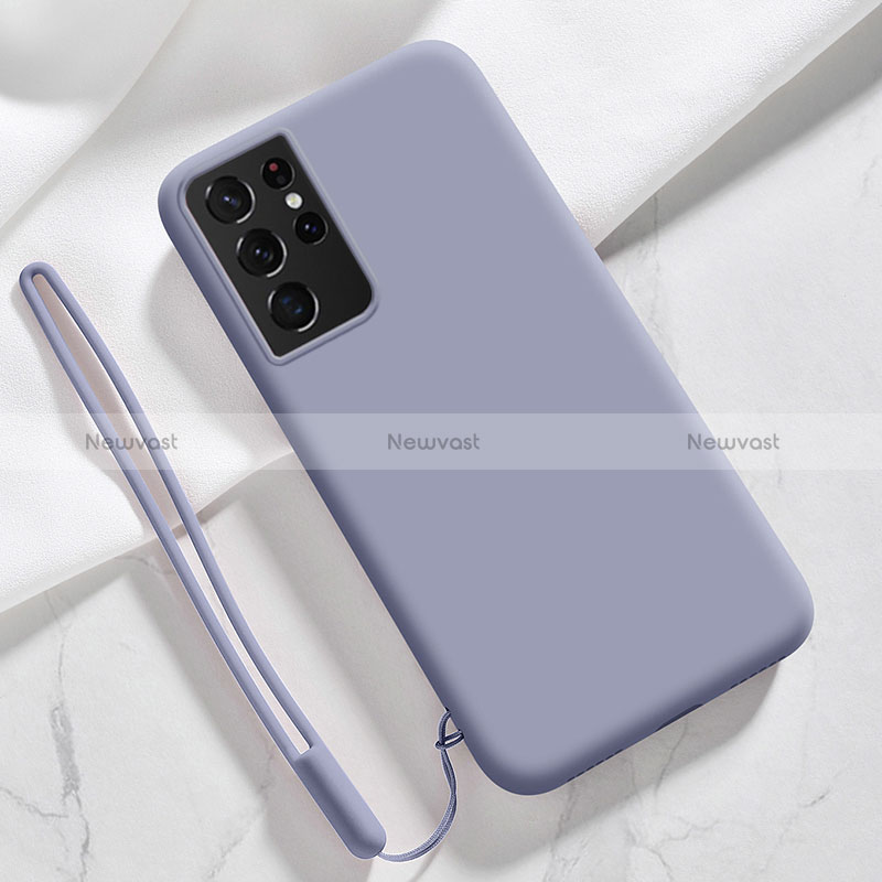 Ultra-thin Silicone Gel Soft Case 360 Degrees Cover S05 for Samsung Galaxy S24 Ultra 5G Lavender Gray